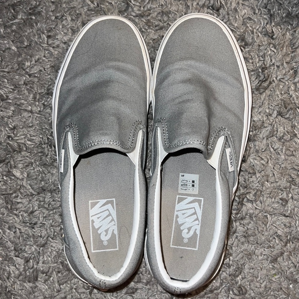 Size 8.5 Women’s Light Gray Slip-On Vans